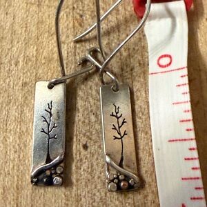 Nature-Inspired Silver Earrings